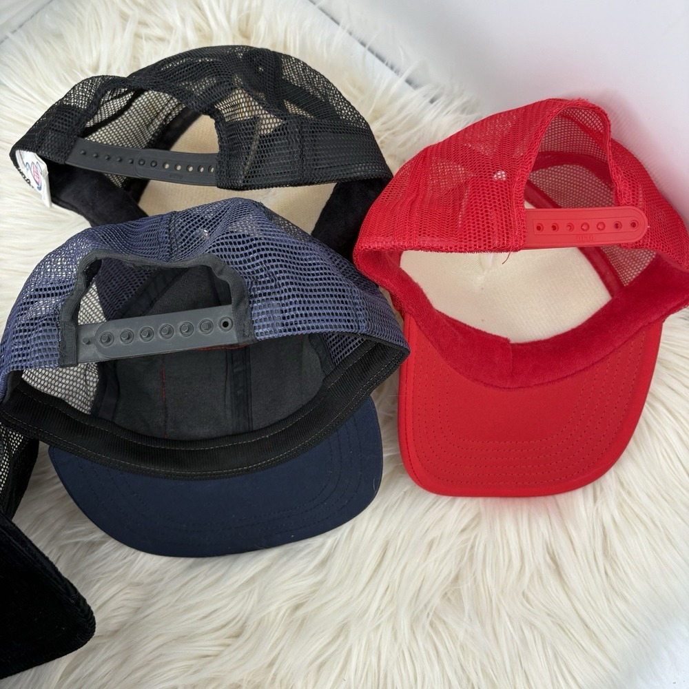 Vintage Trucker Hat Lot (5) Snapback Cap Made In USA Patch Advertising Logo - Picture 7 of 13